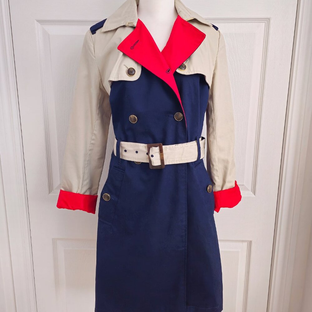 NWOT Tommy Hilfiger Color block Trench Coat - S